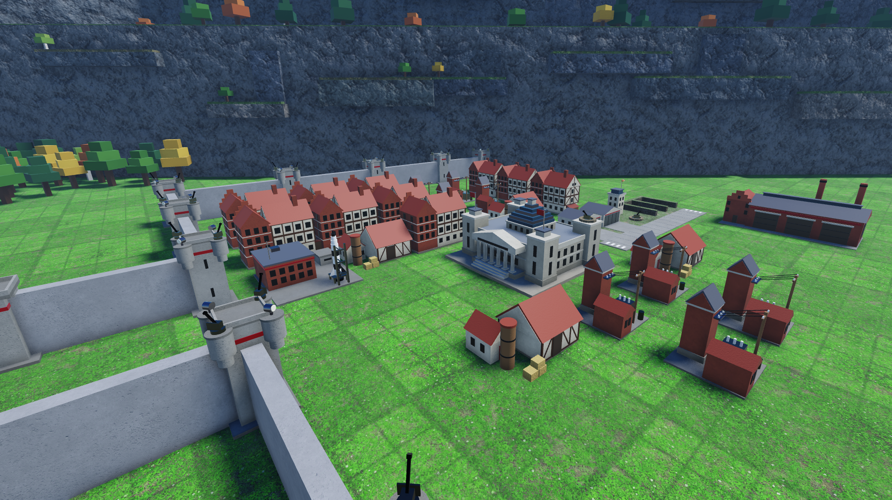 Base Building and Defensive Perimeter Walls in Miniature RTS